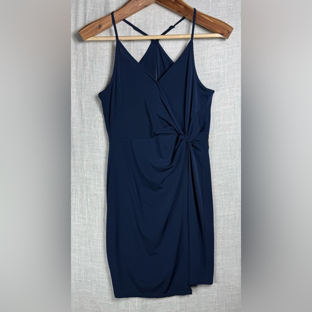 🆕 BCBGeneration Navy V-Neck Twist-Front Mini Dress - Picture 3 of 13